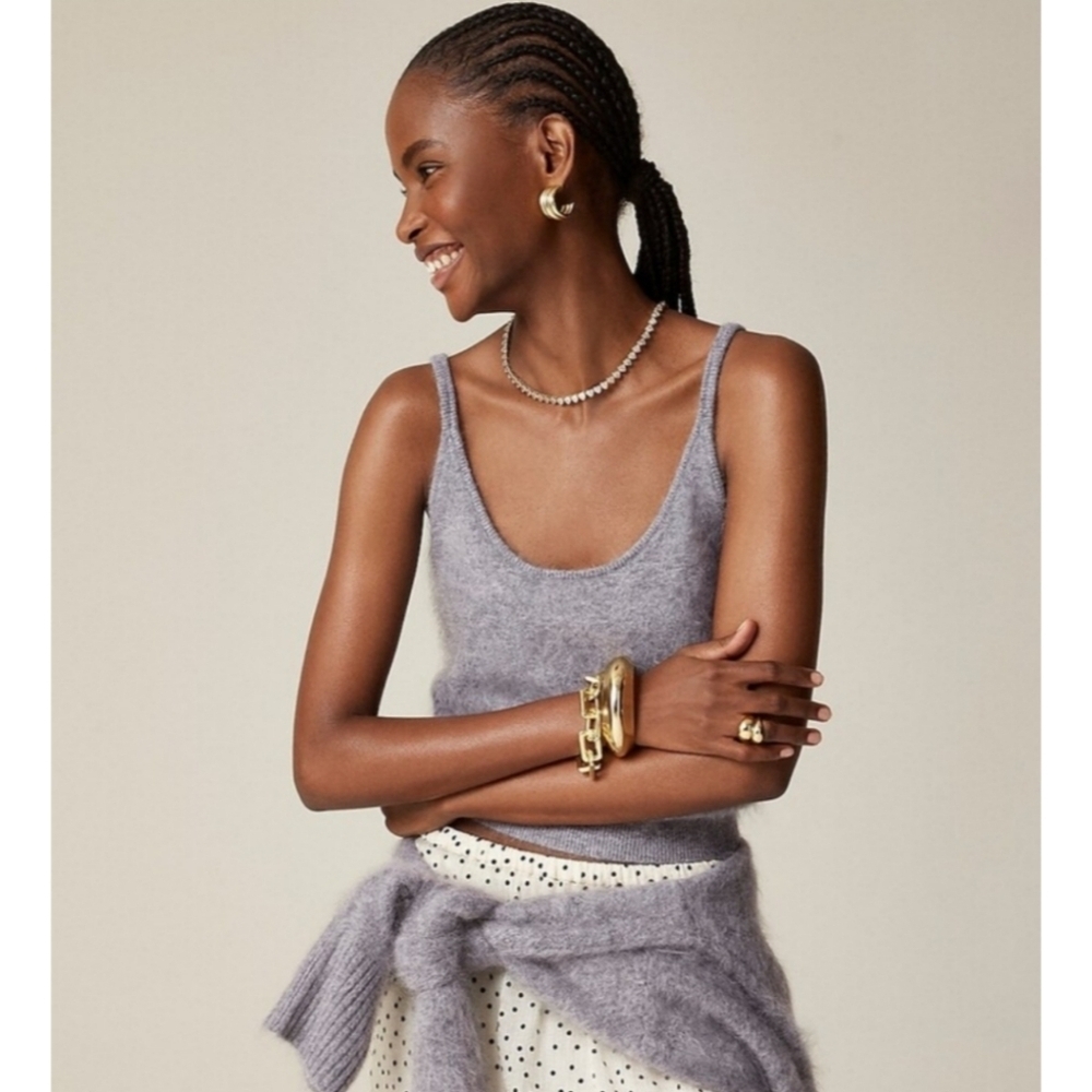 J.Crew Brushed Cashmere Cropped Camisole Sweater